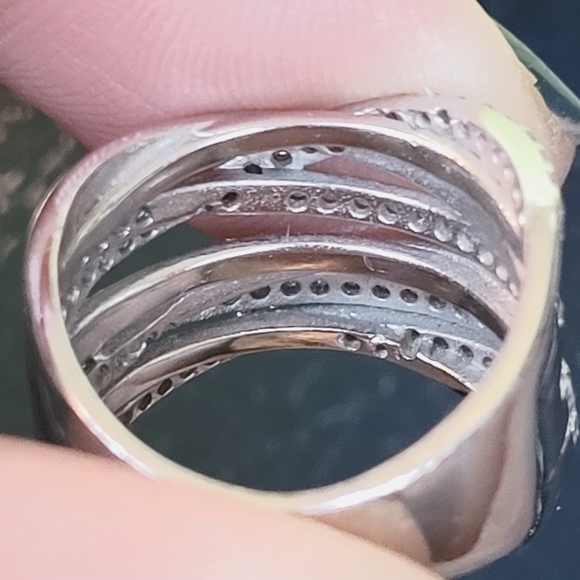 Sterling silver cubic zirconia band - Picture 3 of 5